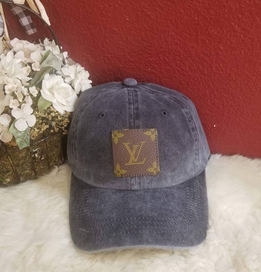 Upcycled LV black acid wash cap