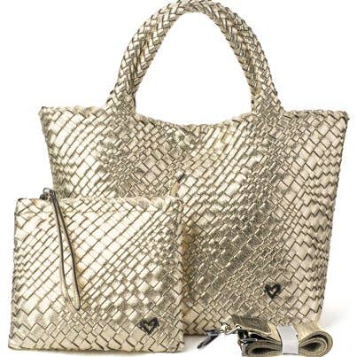 London Woven Large Tote - Gold