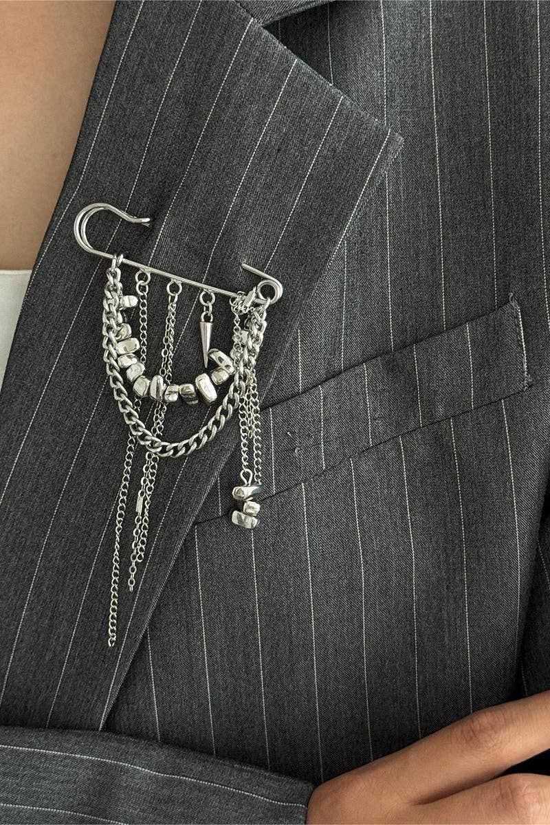 Elegant Chain Brooch for Women: GOLD / One Size