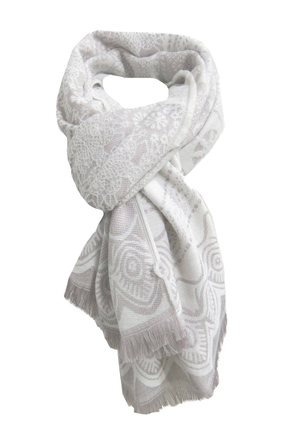 Snowflake Intarsia Blanket Wrap: Black / One Size