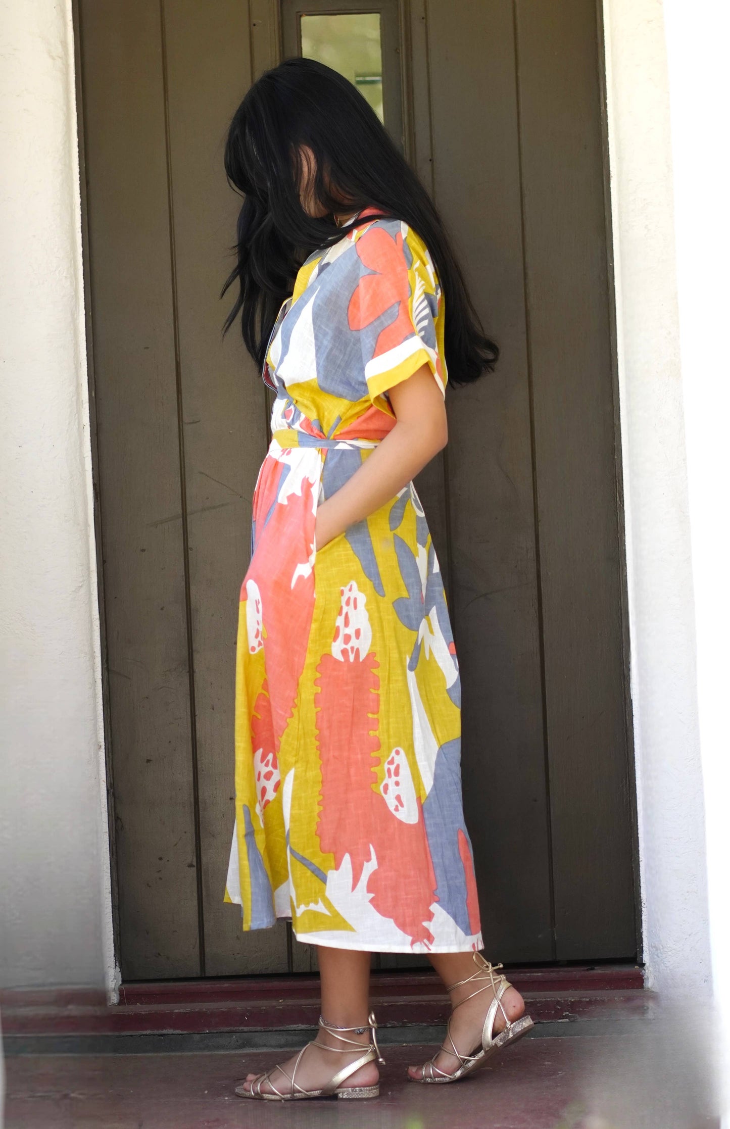 Brigitte Abstract Print Dress Multi: Multi / Large