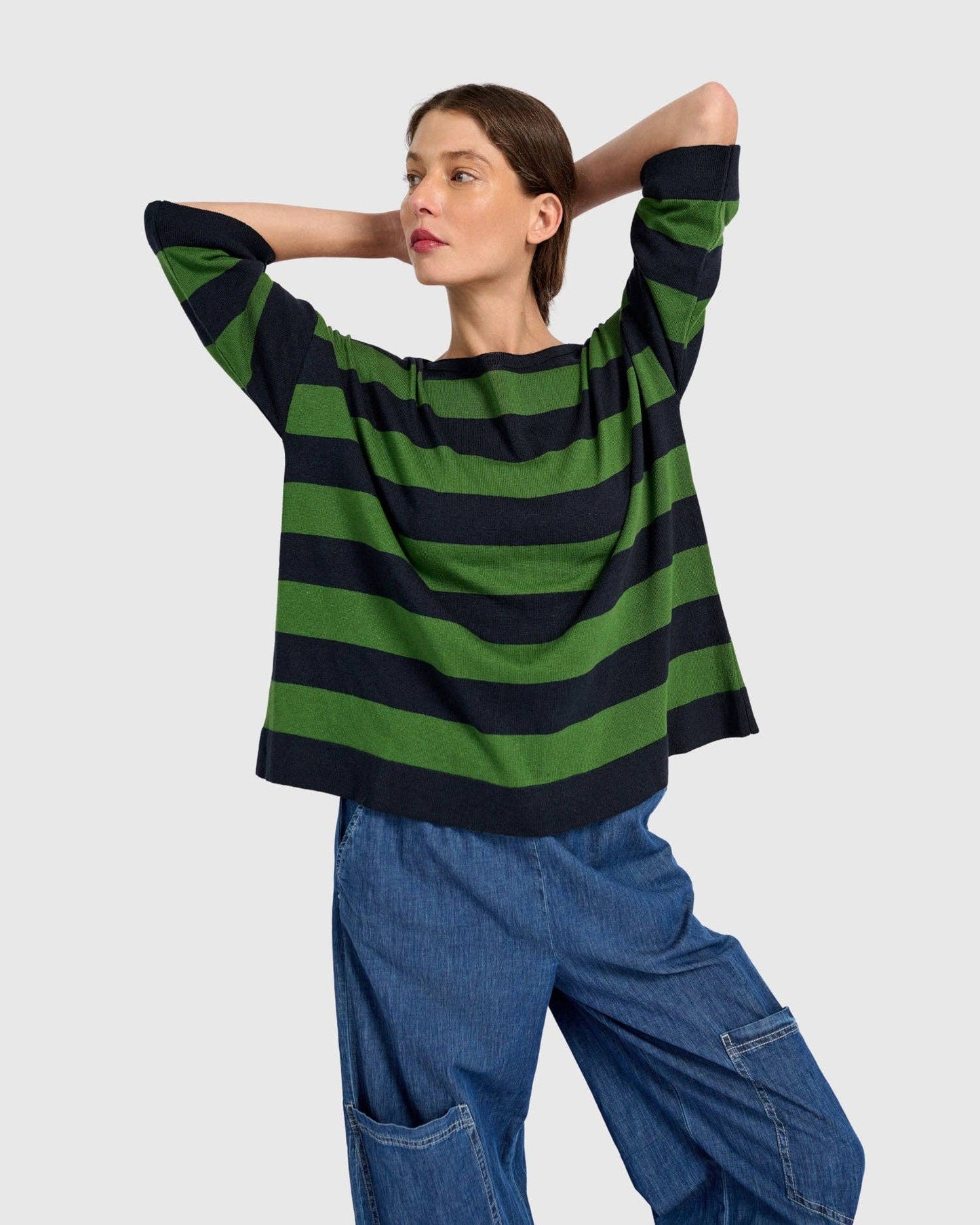 Twiggy Sweater, Clover/Navy: Green / ONE SIZE
