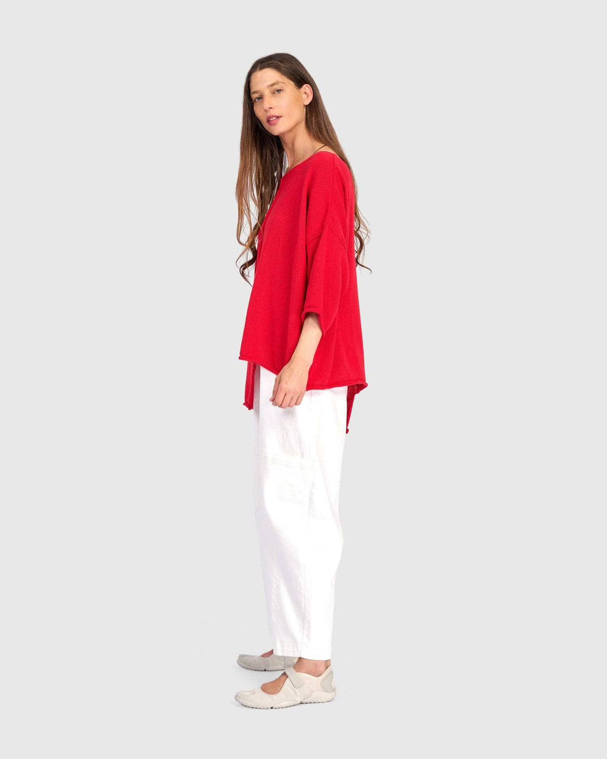 Attic Loose Sweater, Red: Red / ONE SIZE
