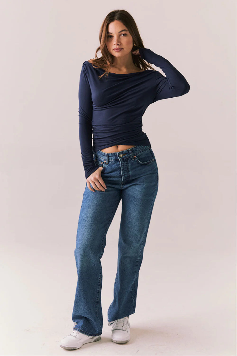 Ivy Navy Long Sleeve Top CWA607 - CHASER