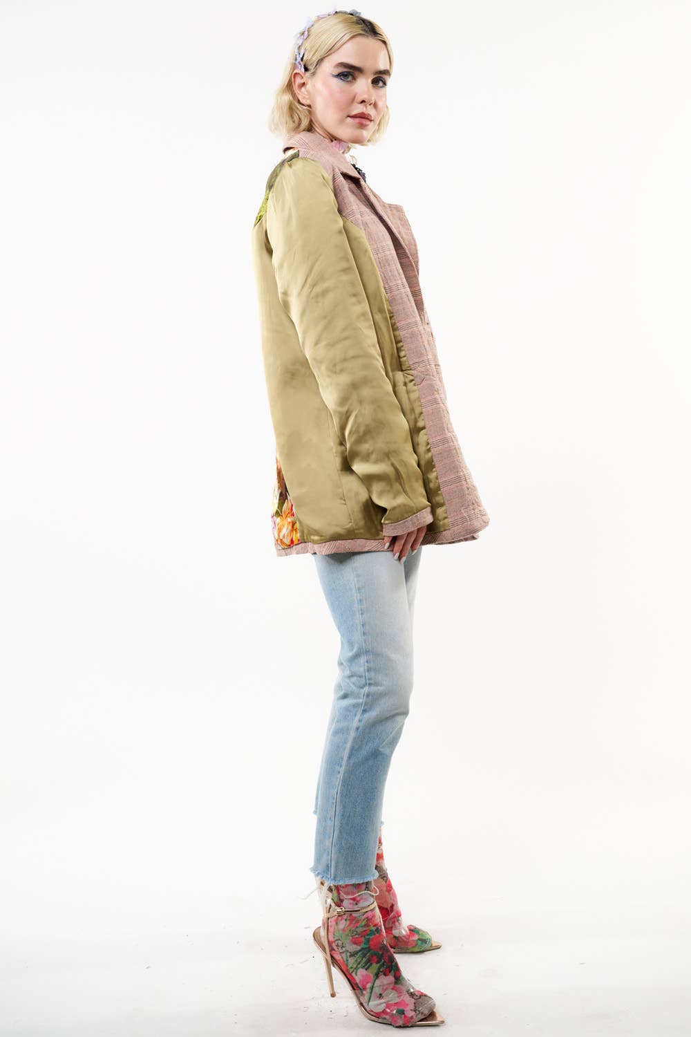 Sudden Sensation Blazer | Pink Jacket | Embroidered Jacket: Pink Ash / S