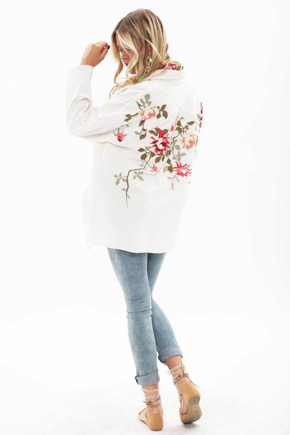 Knitted Romance Jacket | Embroidered French Jacket | Artisan: White / L