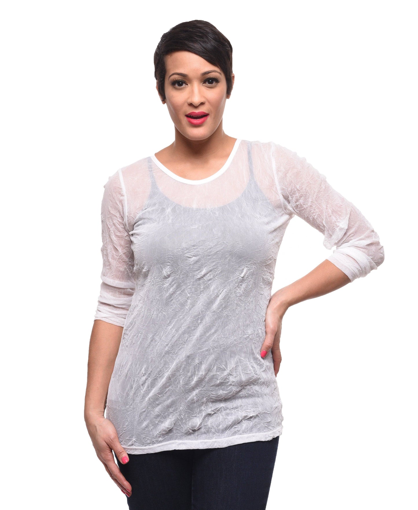 VT30 Mesh Tee in White: S