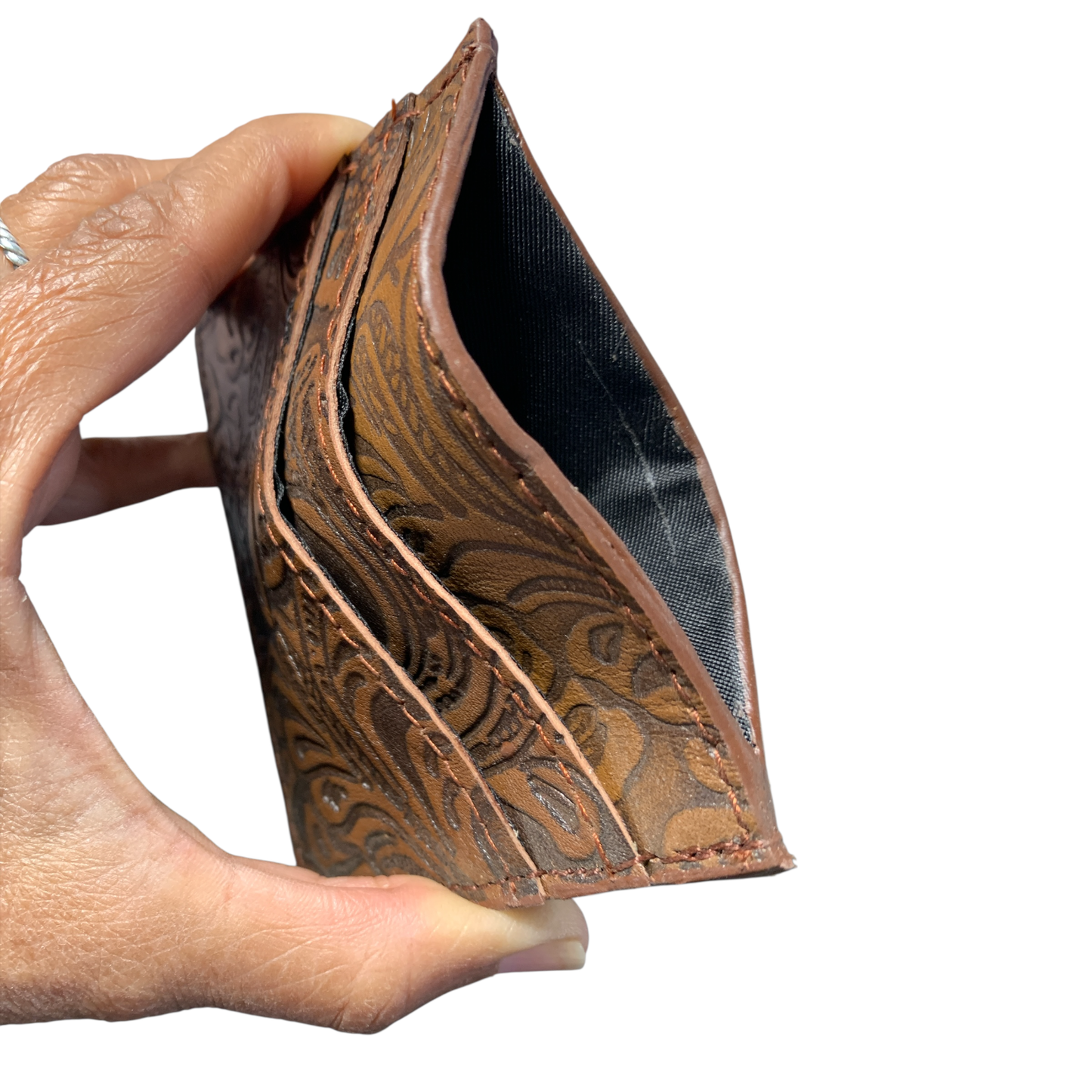 Floral Embossed Card Holder