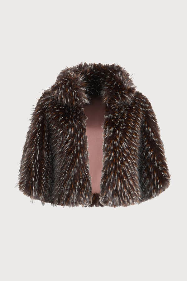 Shaggy Faux Fur Capelet
