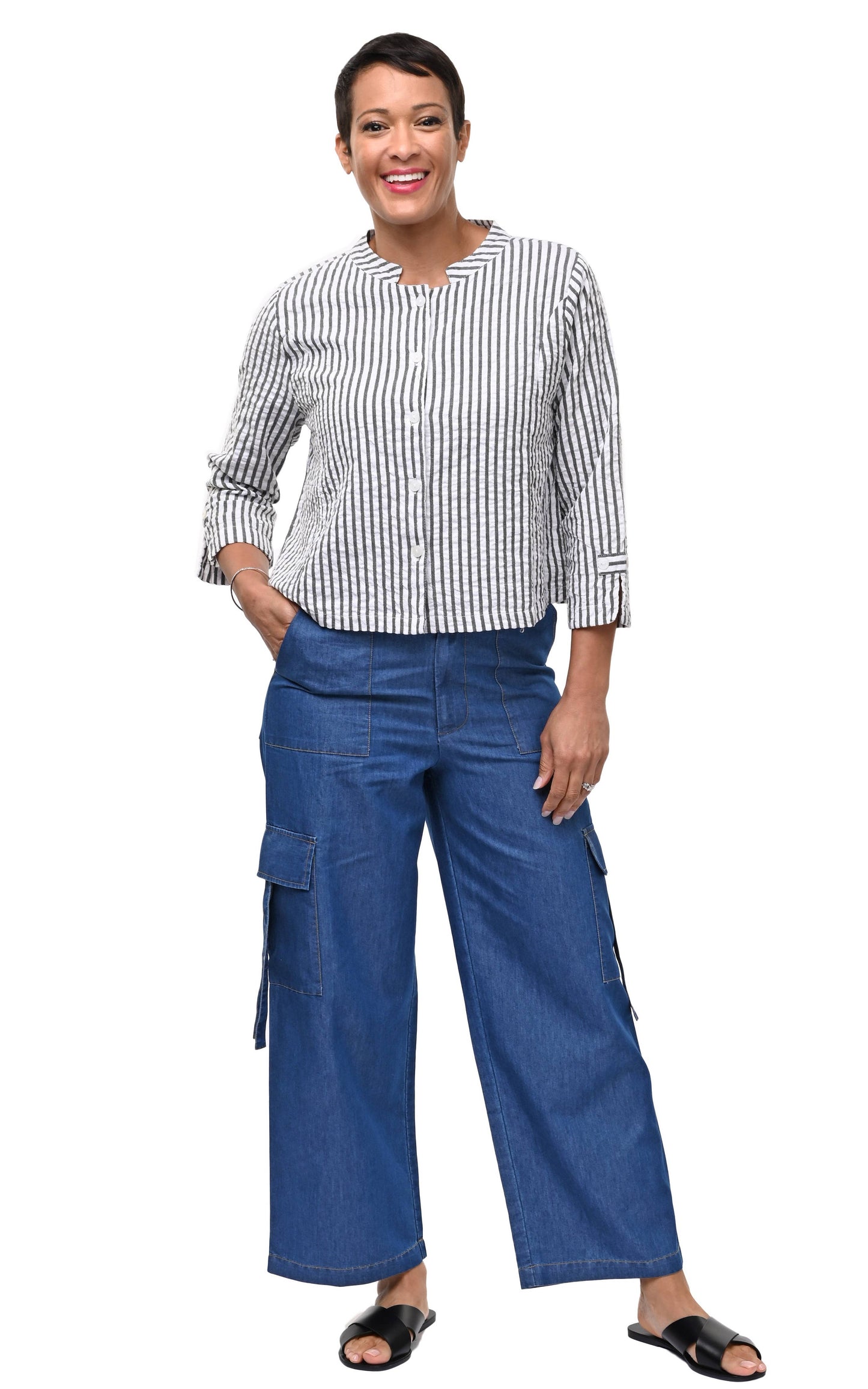 CV13 Dakota Jacket Top in Murphy Seersucker*: L