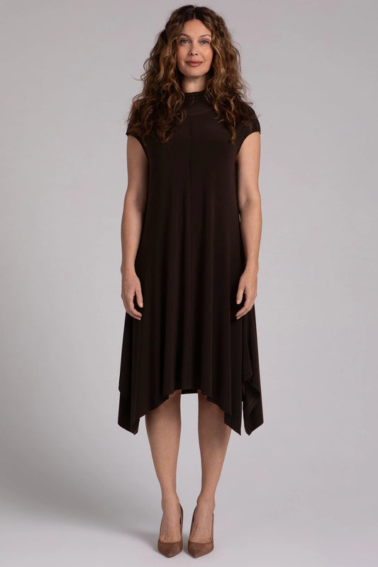 Flounce Funnel Neck Dress 28181-0 - Sympli