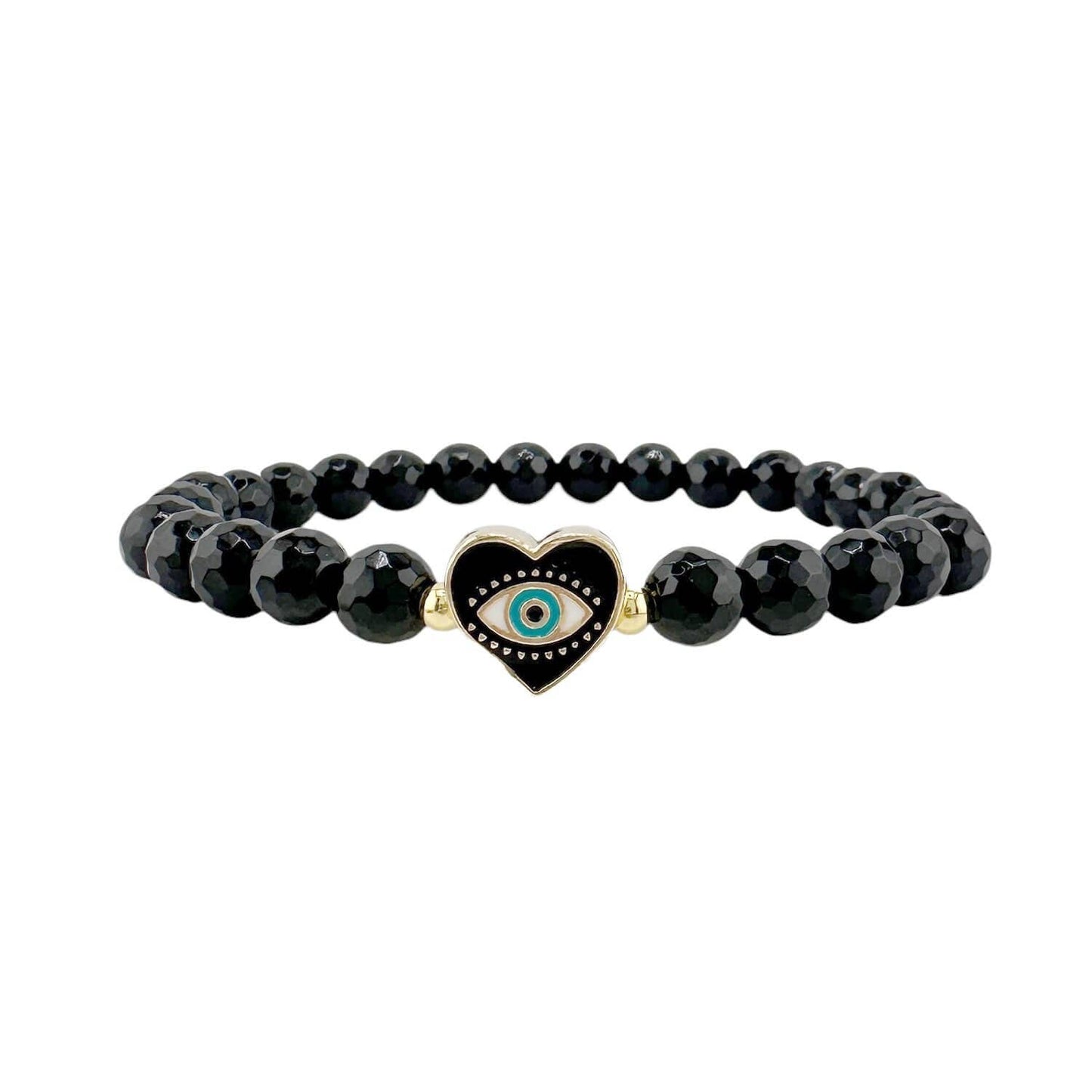 Sandi Heart of Protection Gemstone Evil Eye Bracelet: Green Jasper