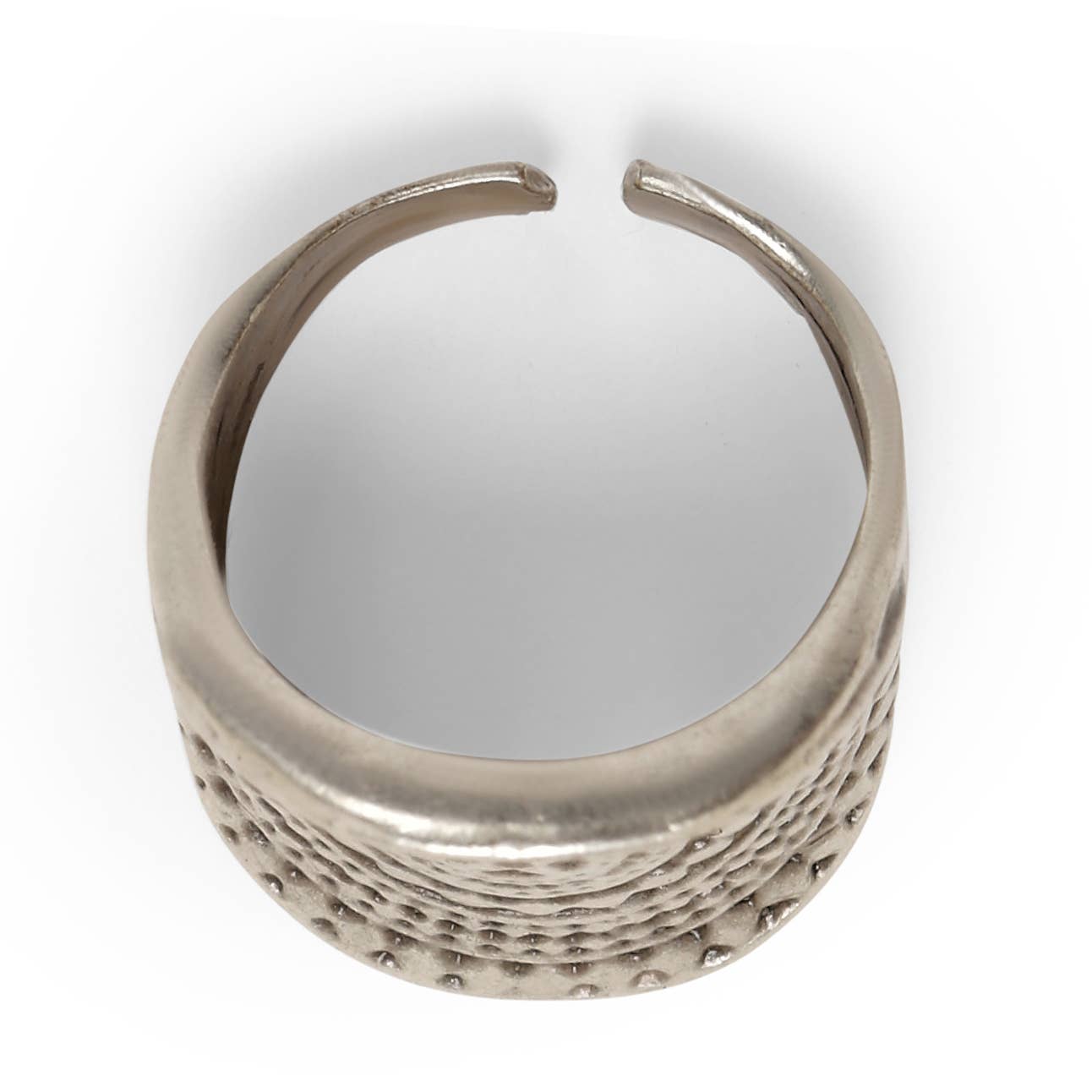Handmade Boho Brass Ring In Silver Plated - ZRC-021