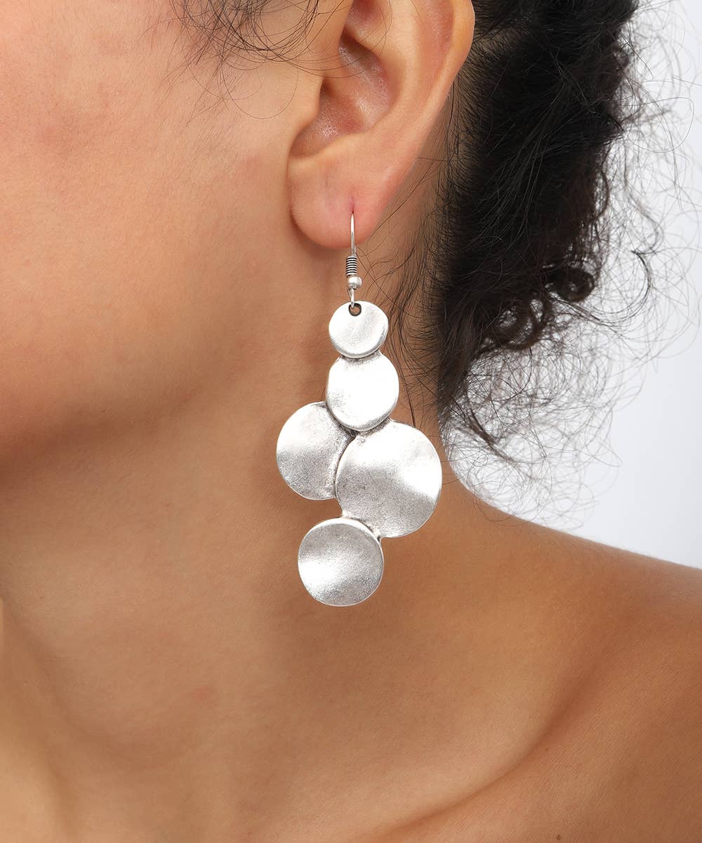 Antique Silver Plated Boho Designs Earrings