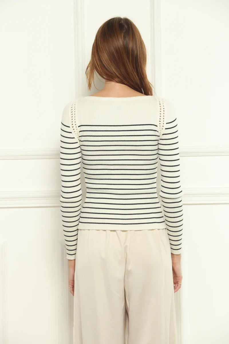 Striped Lace Sweater 62203 - Zero Degree Celsius