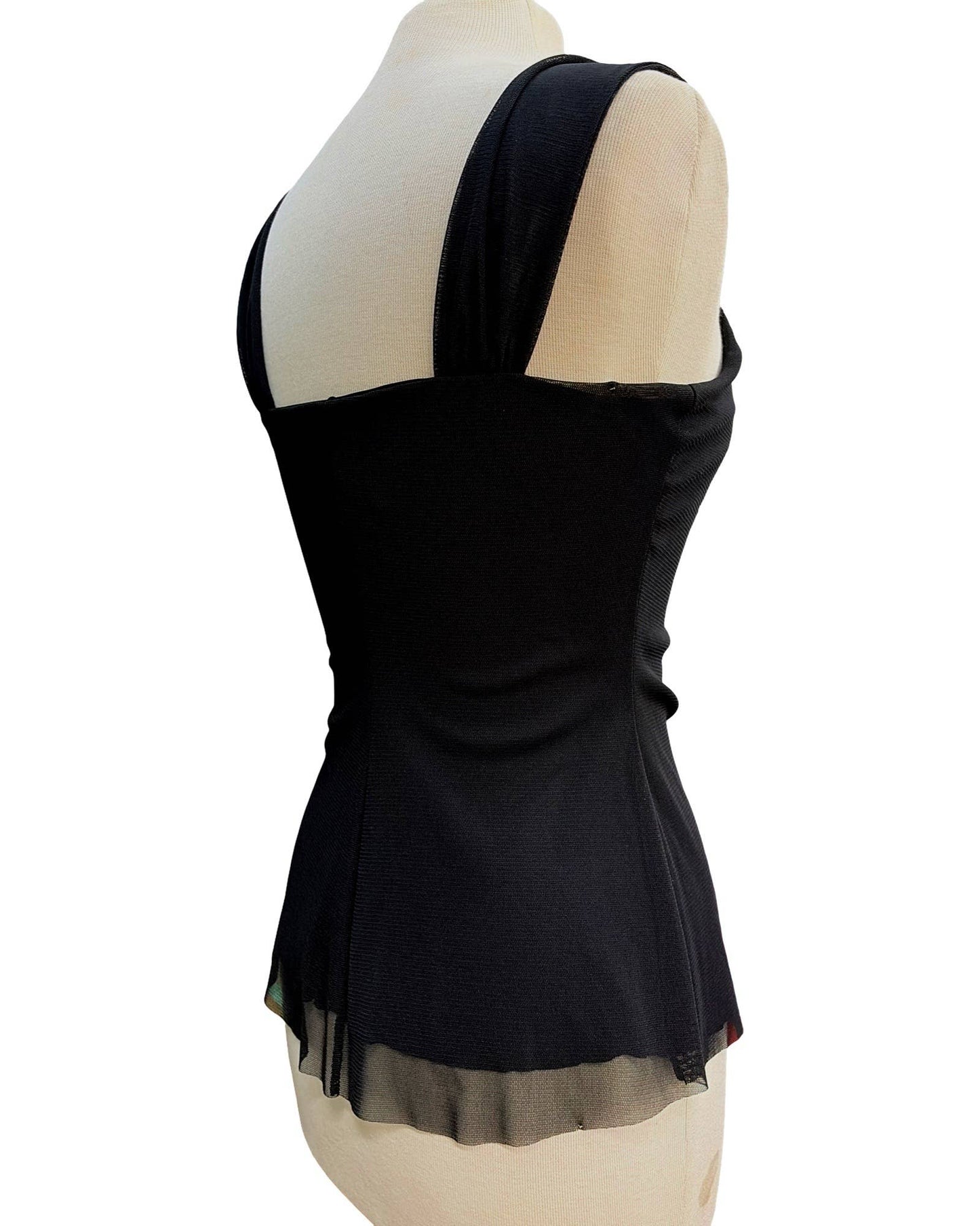 MAXIMA Wide Strap Mesh Cami Top /BLACK: M