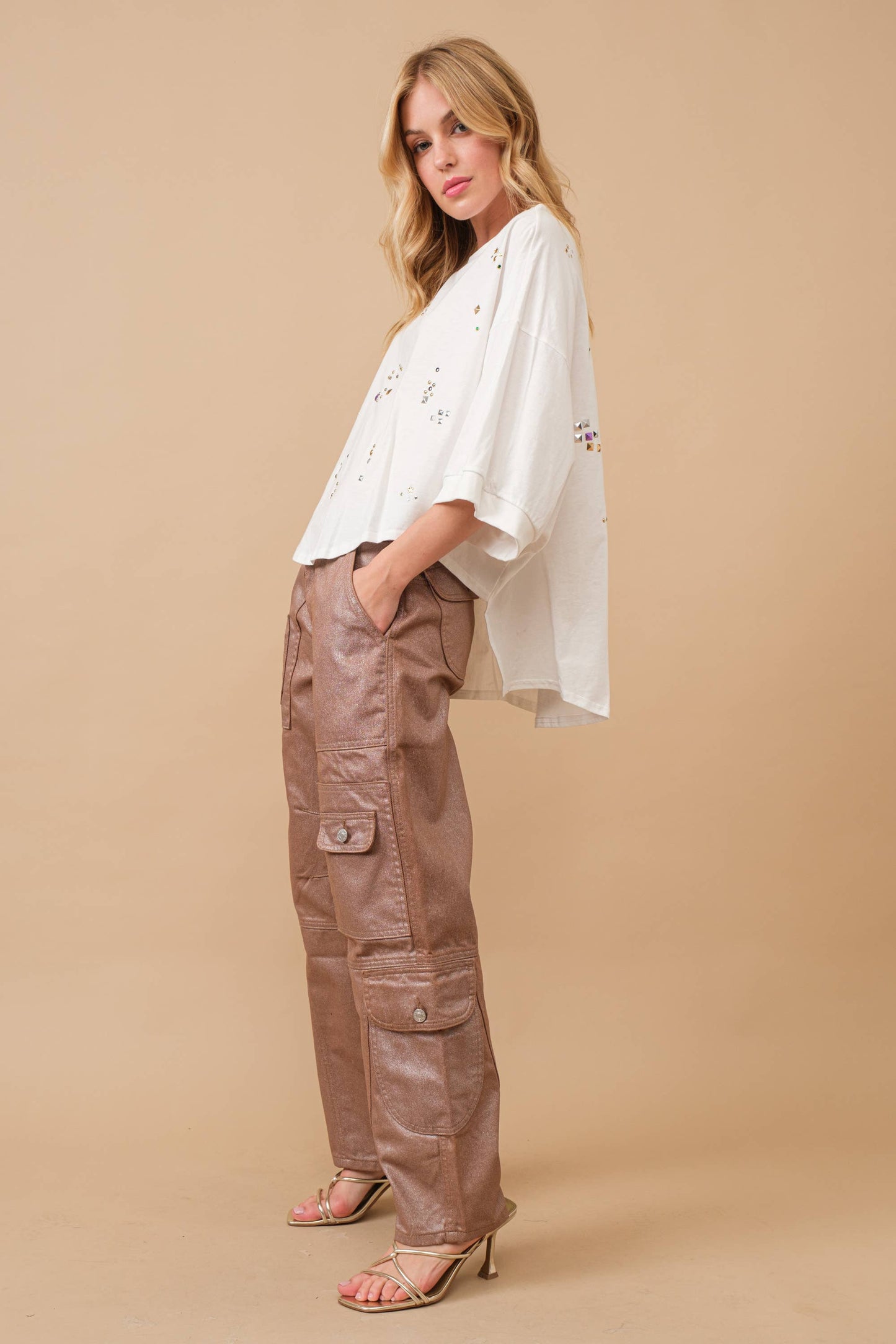 34506T - Cotton Jersey Dolmen T Shirt Top: OFF WHITE / M