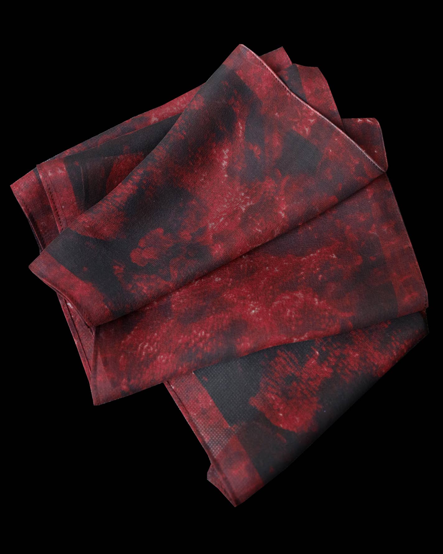 Babs Red Coral Print Silk Georgette Scarf