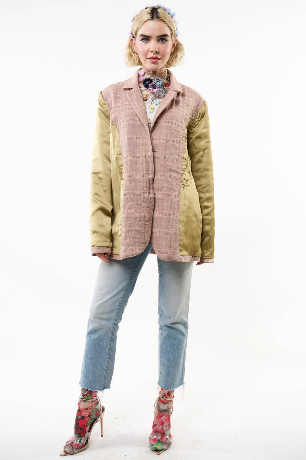 Sudden Sensation Blazer | Pink Jacket | Embroidered Jacket: Pink Ash / S