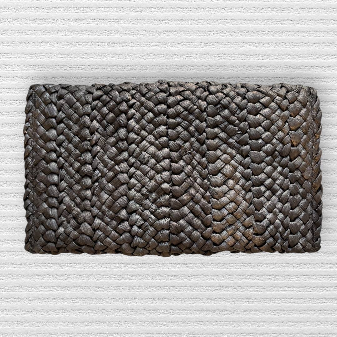 Black Woven Straw Crossbody