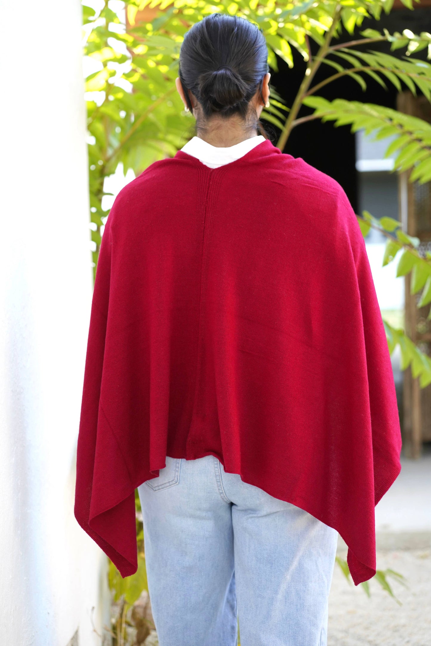 Cashmere Poncho Cherry