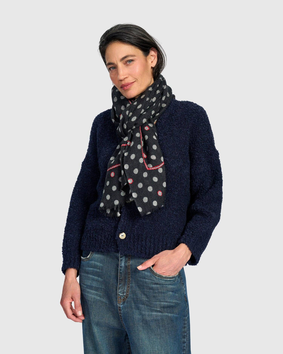 Patty Scarf, Midnight Dot: Dots / ONE SIZE