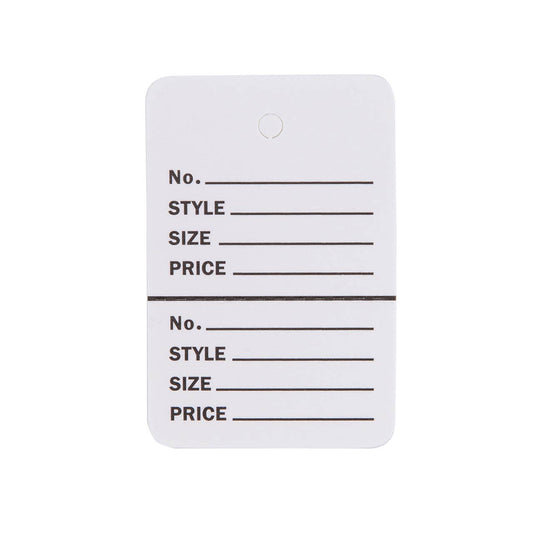 Unstrung Perforated Coupon Price Tags: White / Case of 1000 / Large