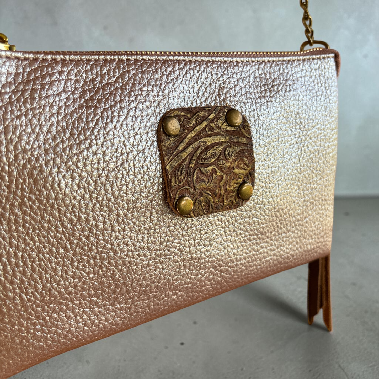 Metallic Rose Crossbody