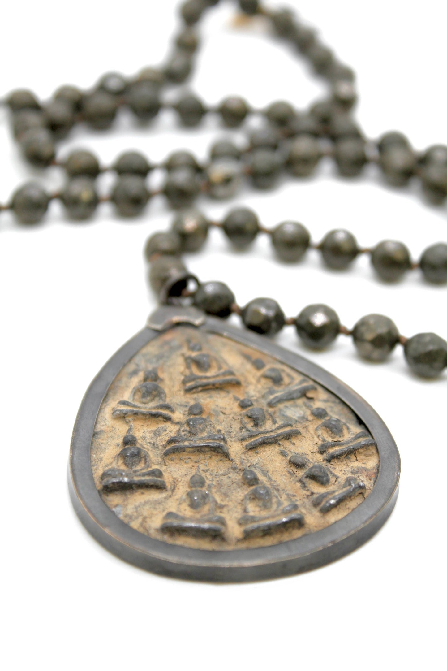 Buddha Necklace 8 - Faceted Pyrite