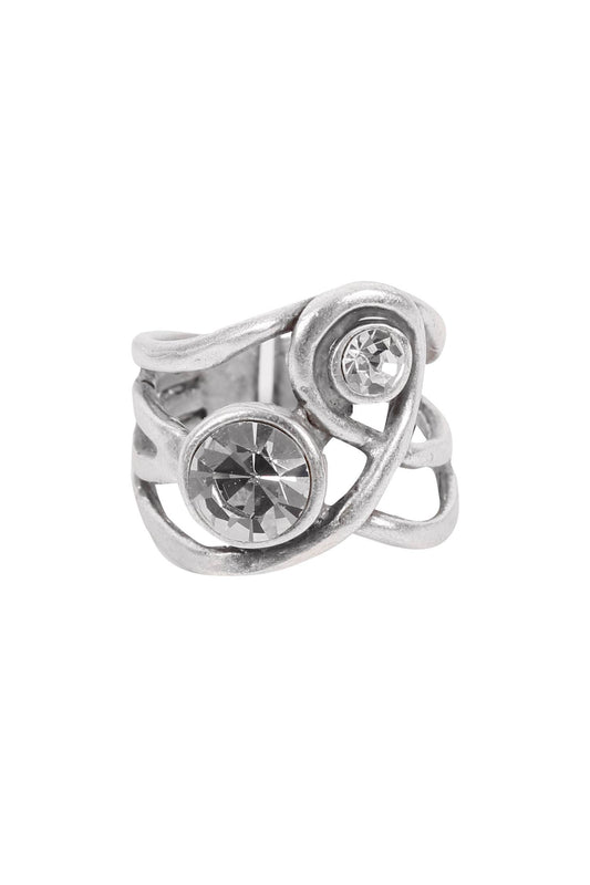 Handmade Crystal Brass Ring - 6820