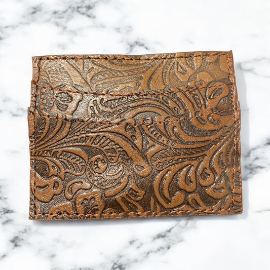 Floral Embossed Card Holder