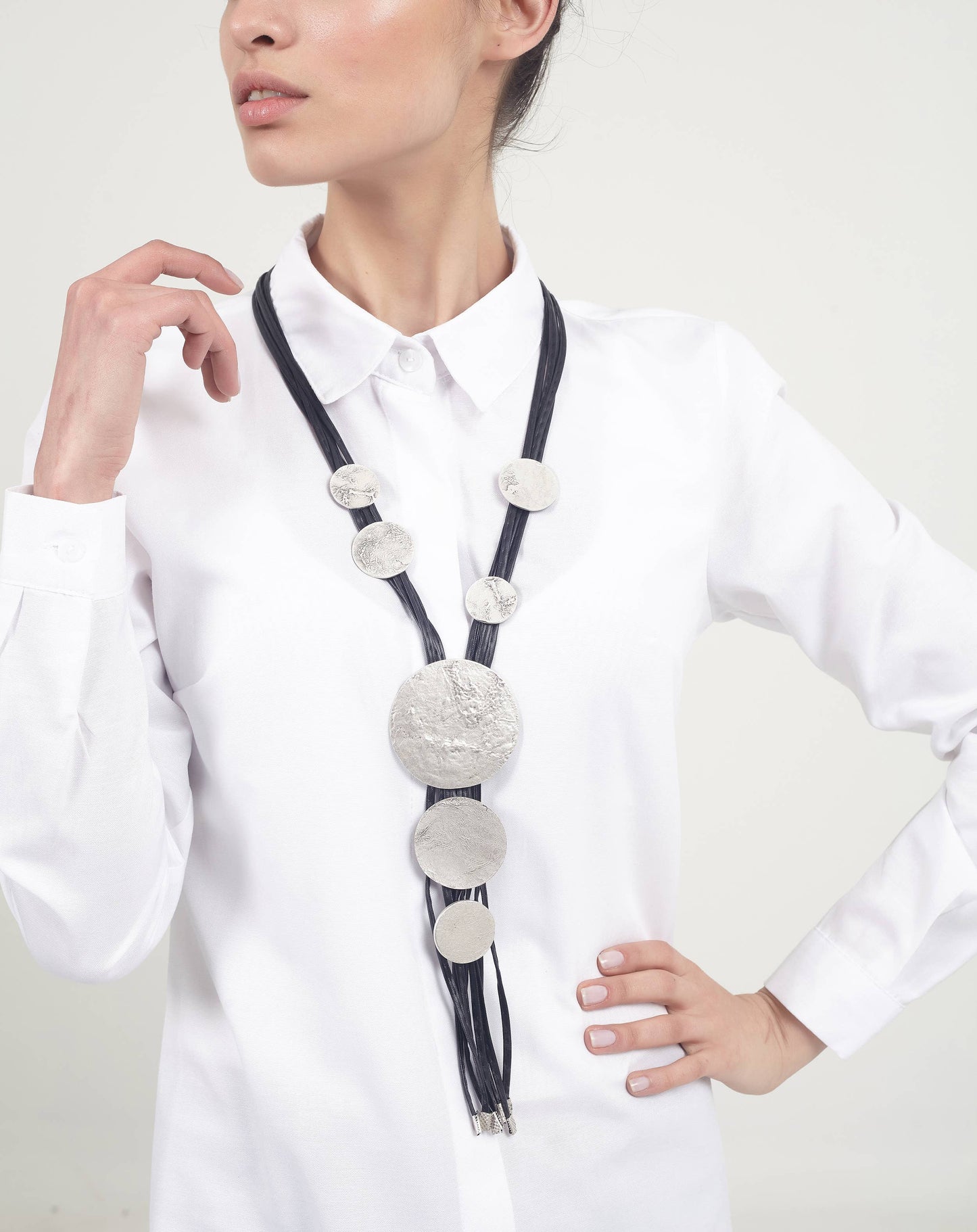 Antique silver plated handmade necklace