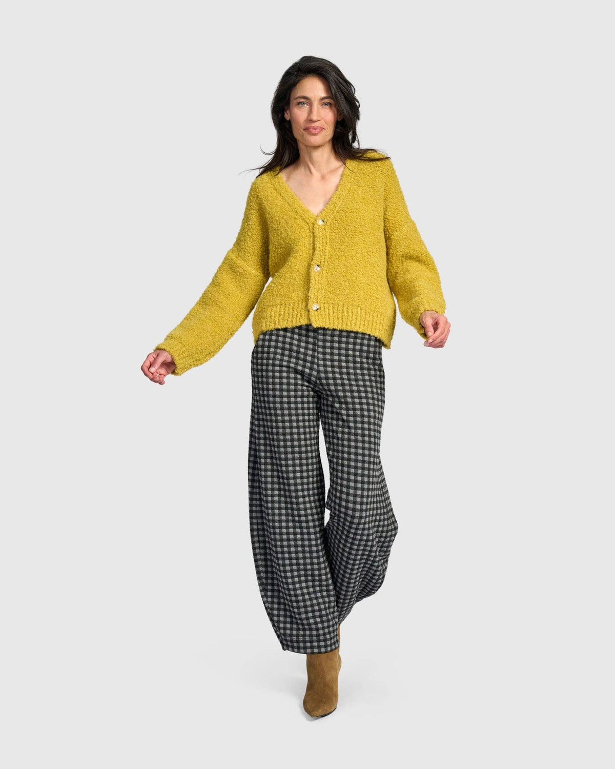 Teddy Boucle Cardigan, Sunflower: Honey / S (US 8-12)