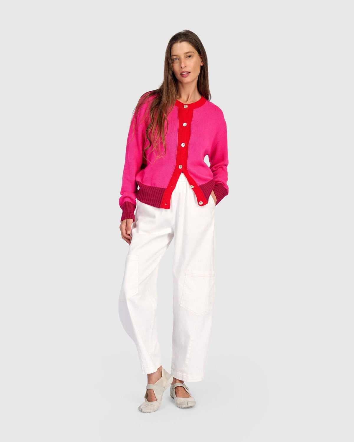 Cricket Cardigan, Fuchsia: Fuchsia / ONE SIZE