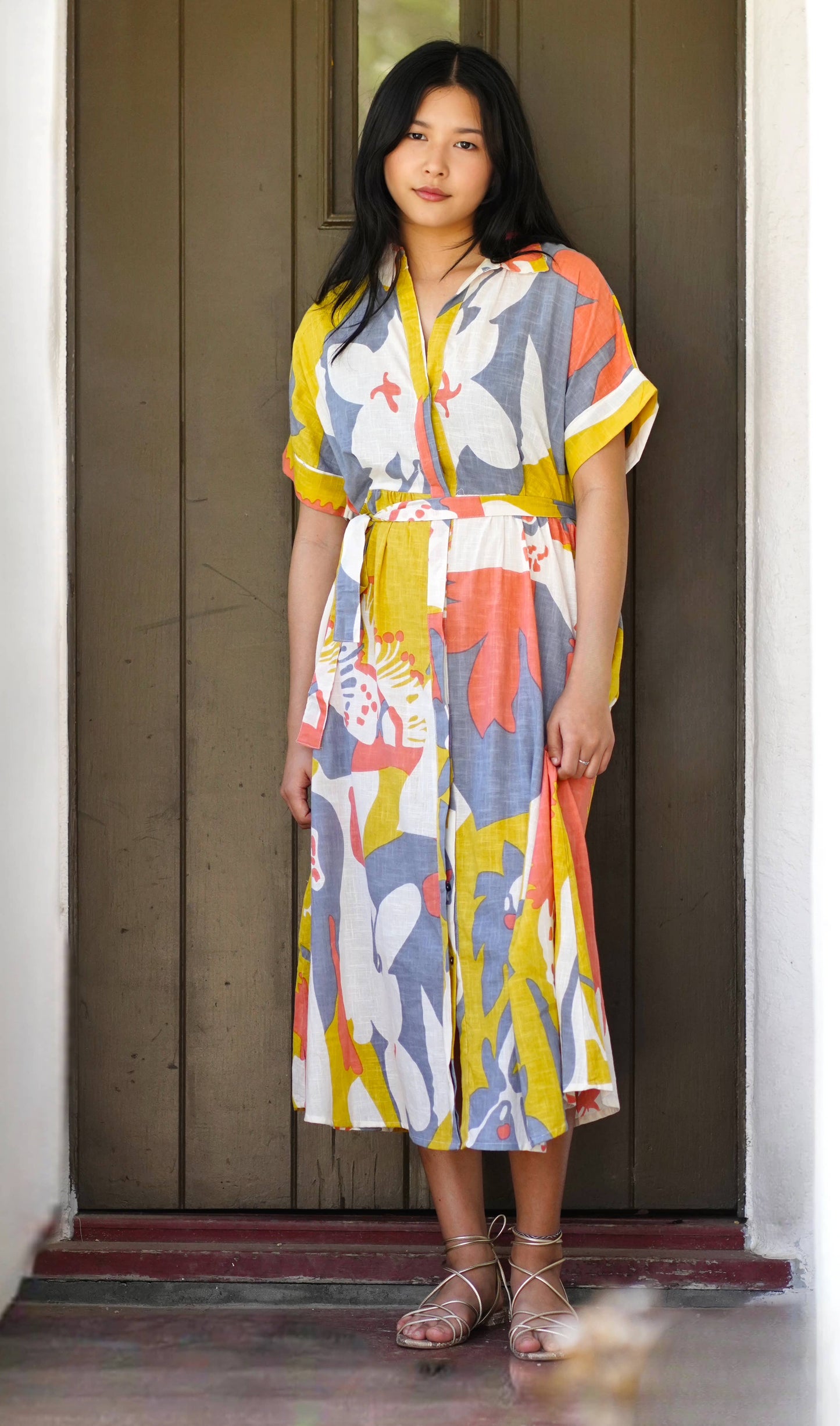 Brigitte Abstract Print Dress Multi: Multi / Large