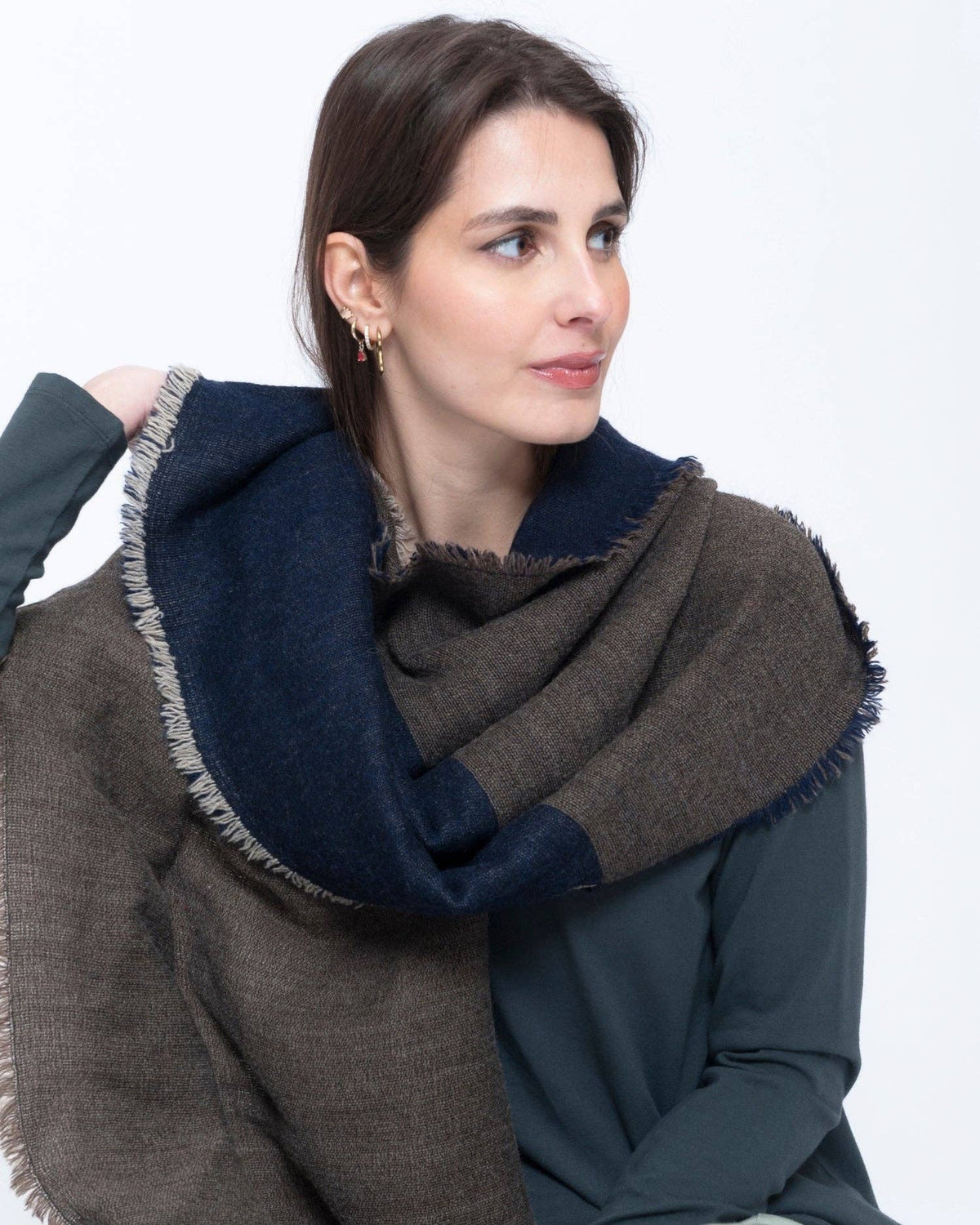 Blueberry Colorblock Scarf, Navy Mix: NAVY / ONE SIZE
