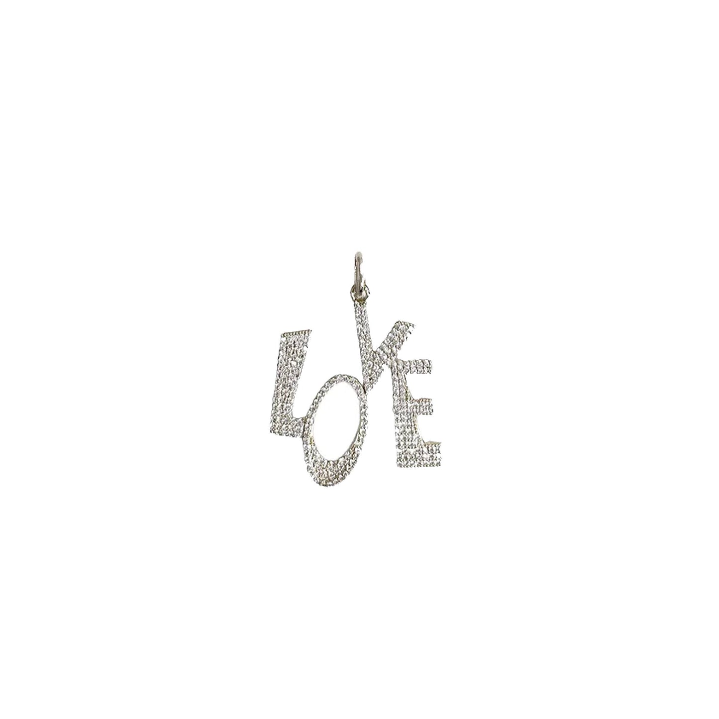 Funky Love CZ  Charm: Silver