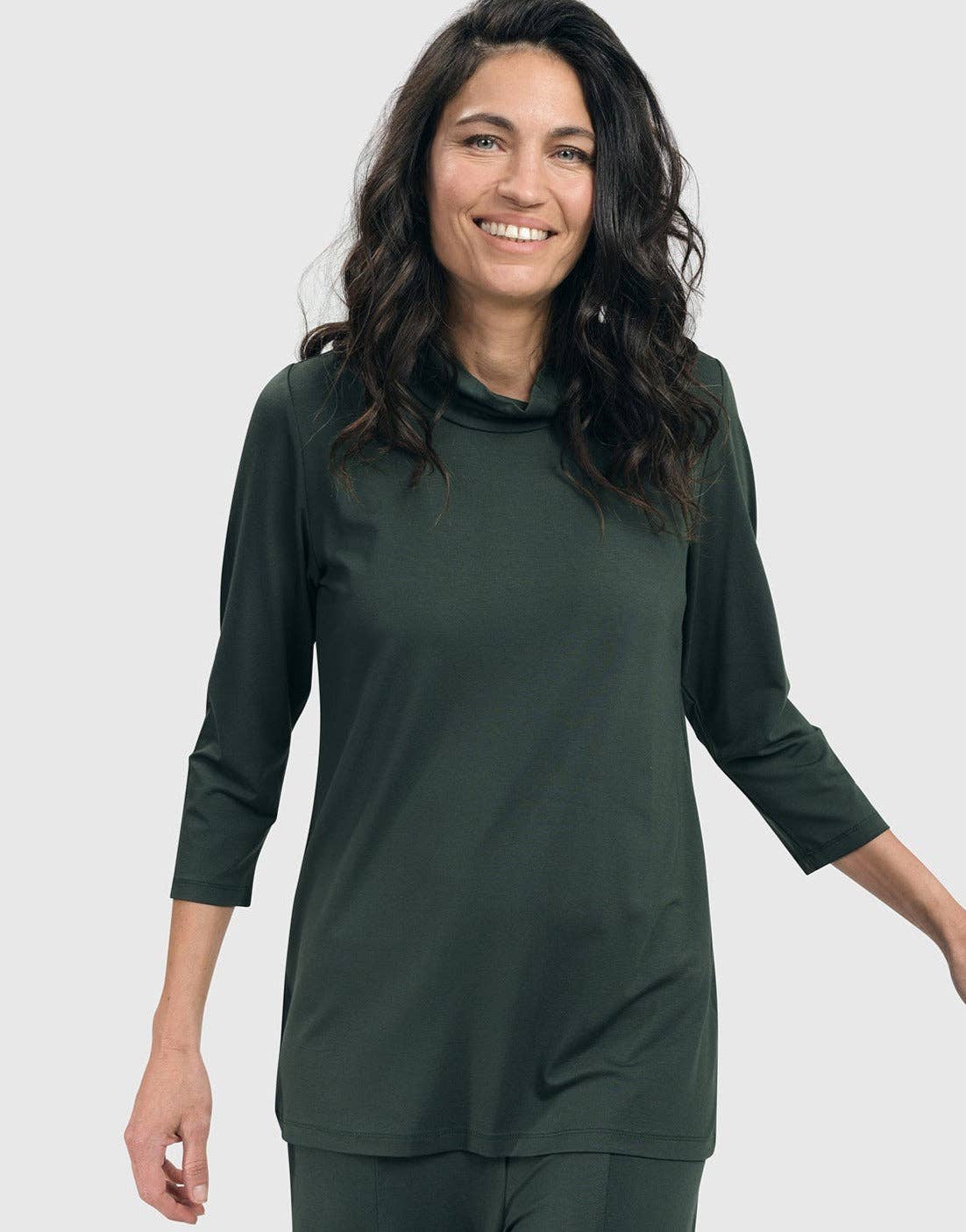 Essential Mockneck Top, Green: Green / 3 (US 10-12)