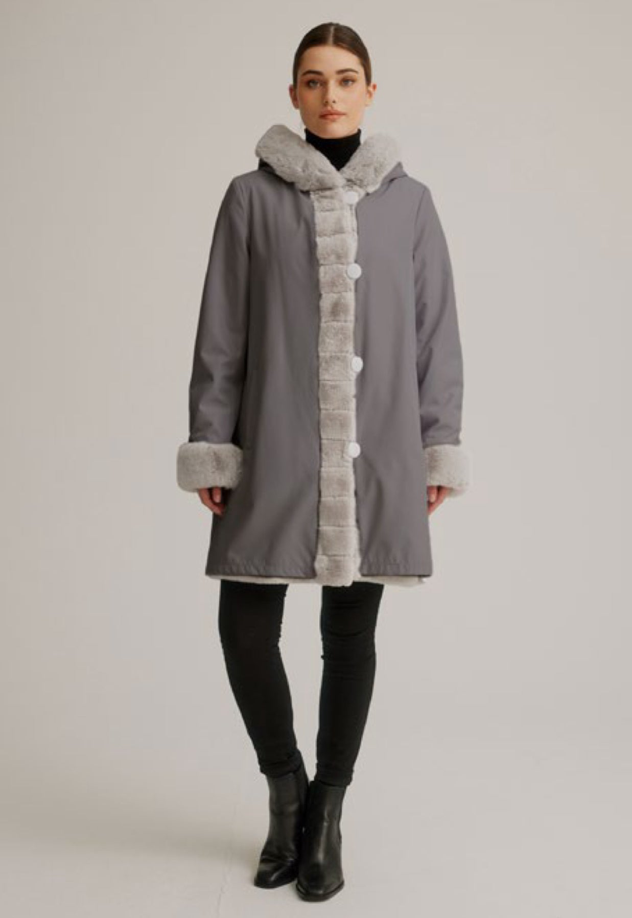 Faux Fur Coat K4129R-164 - Nikki Jones