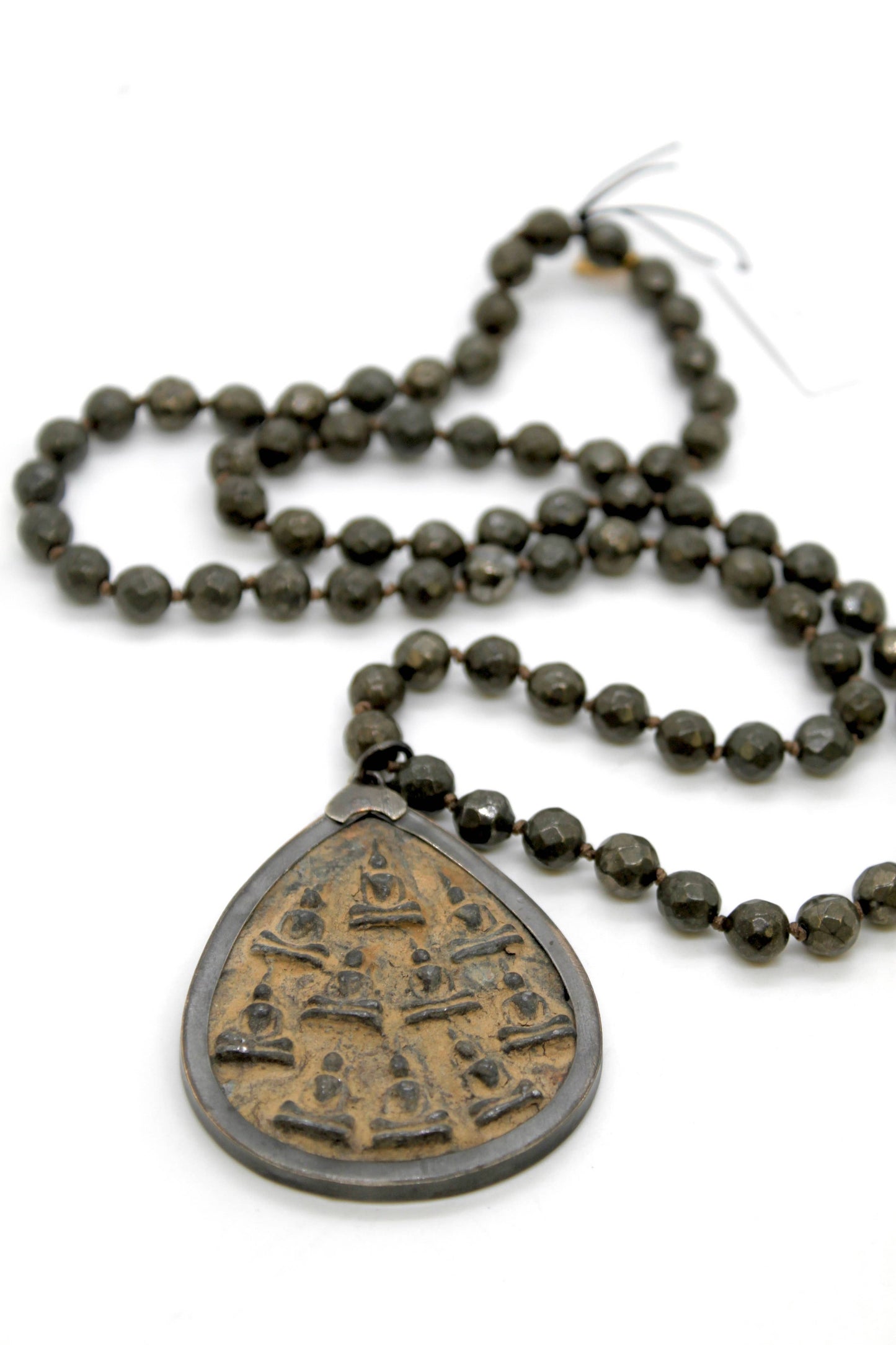 Buddha Necklace 8 - Faceted Pyrite