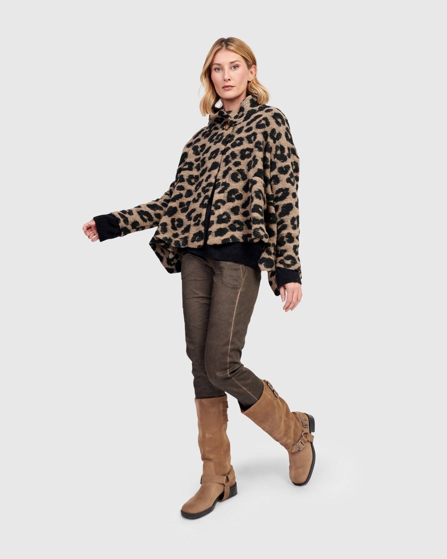 Nyx Cozy Cape Jacket, Leopard: Leopard / S (US 8-12)