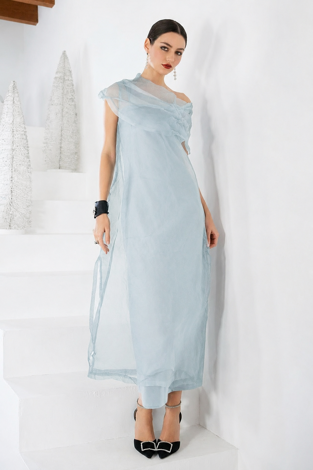 Organza Jackie O Dress - Sky: 1