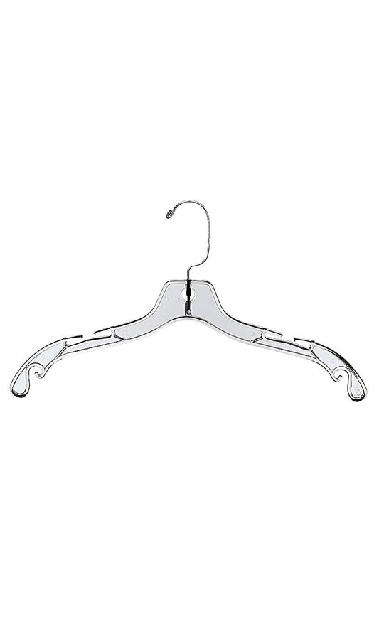 Heavy Weight Clear Plastic Dress Hangers - 17" - Case of 100