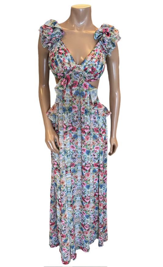 V Neck Cut Out Dress IB-100 - Olvi’s