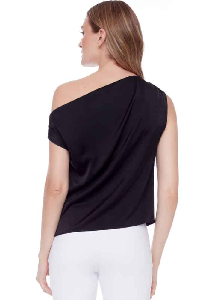 Lily Solid Satin Asymmetric Top 248005 - I Love Tyler Madison
