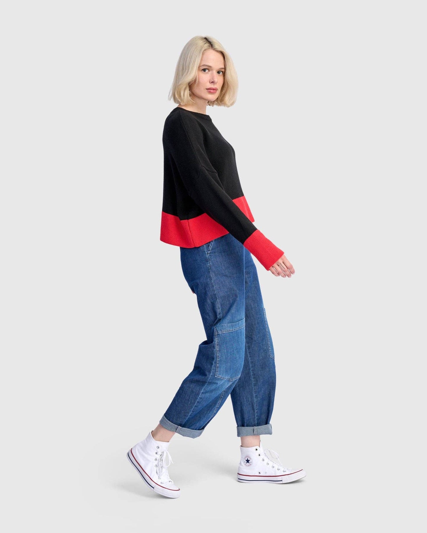 Vista Block Sweater, Red: Red / L (US 14-16)