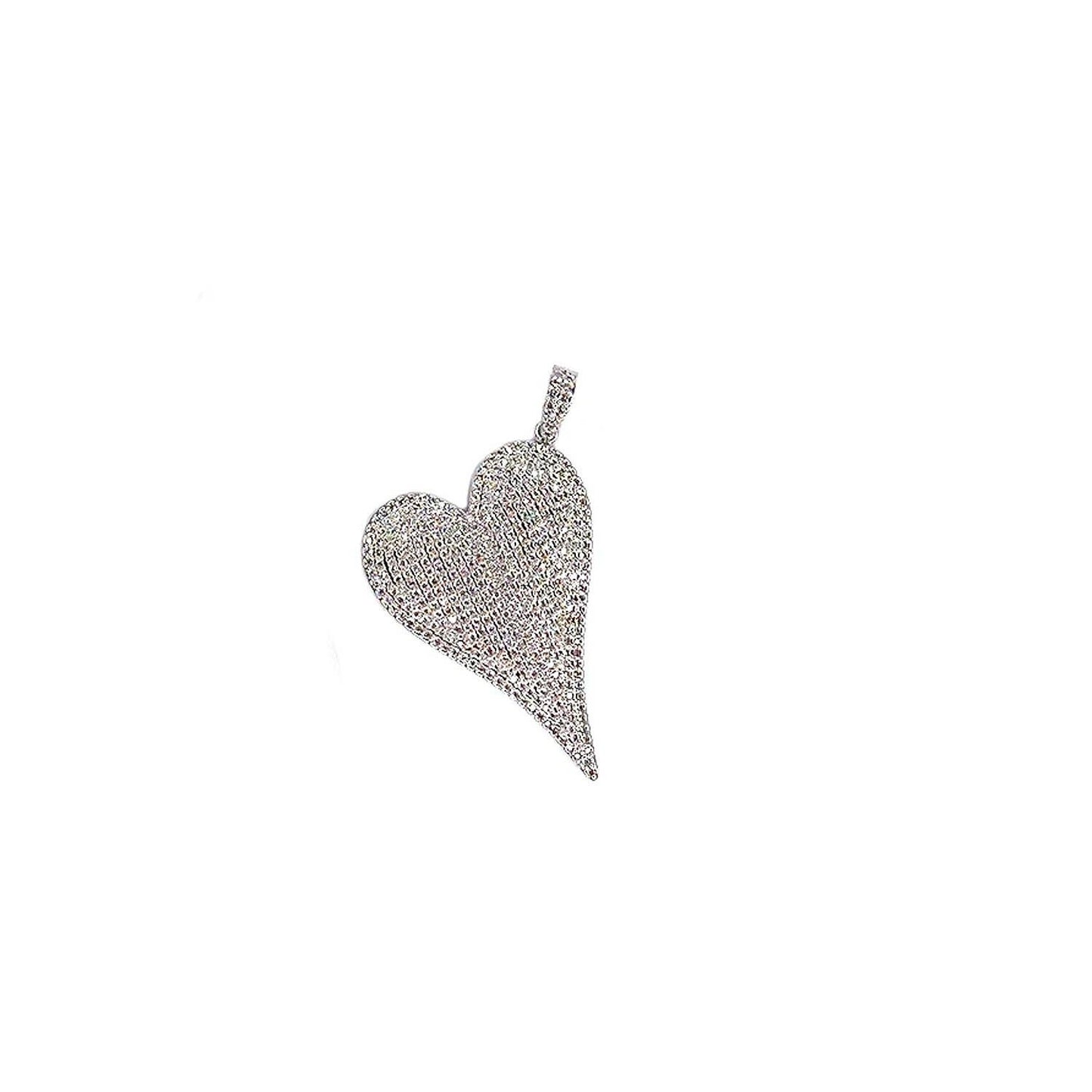 Magnificent Slanted Heart Charm: Gold