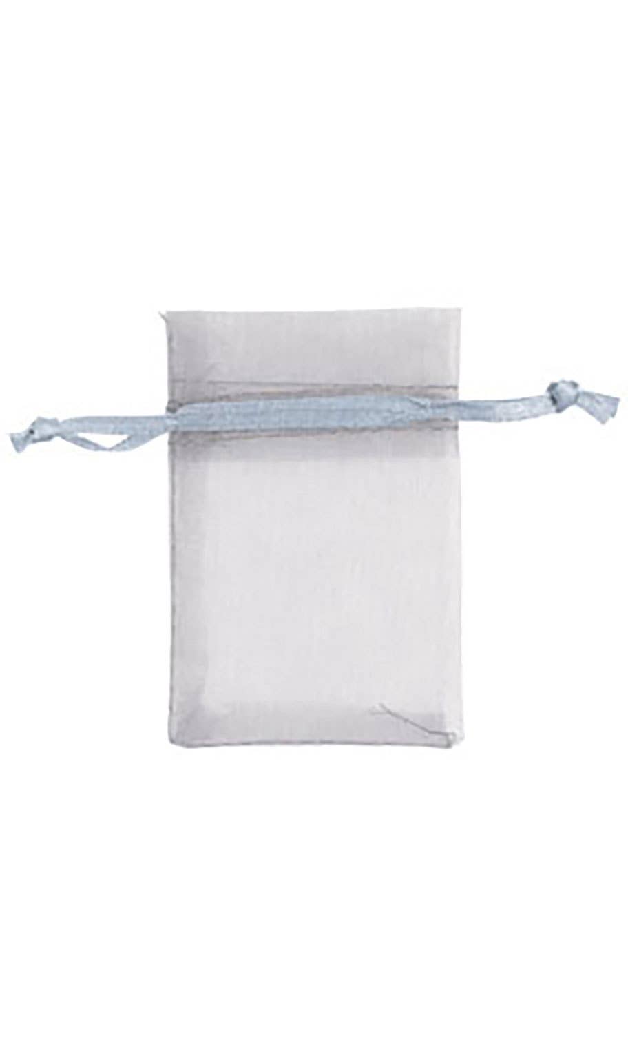 Organza Drawstring Pouch: Silver / Pack of 10 / 3" x 4"