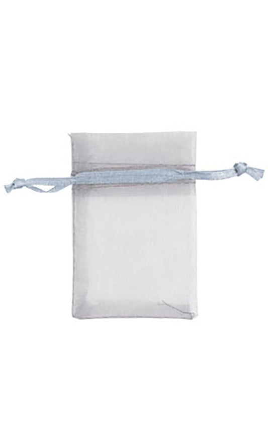 Organza Drawstring Pouch: Silver / Pack of 10 / 2" x 3"
