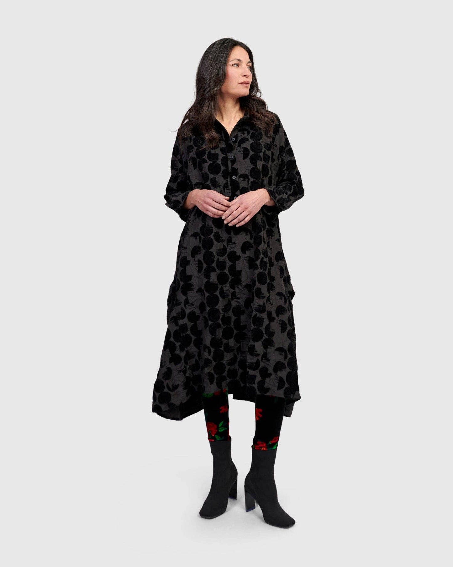 Odessa Draped Shirtdress, Crescent: Crescent / M (US 12-14)
